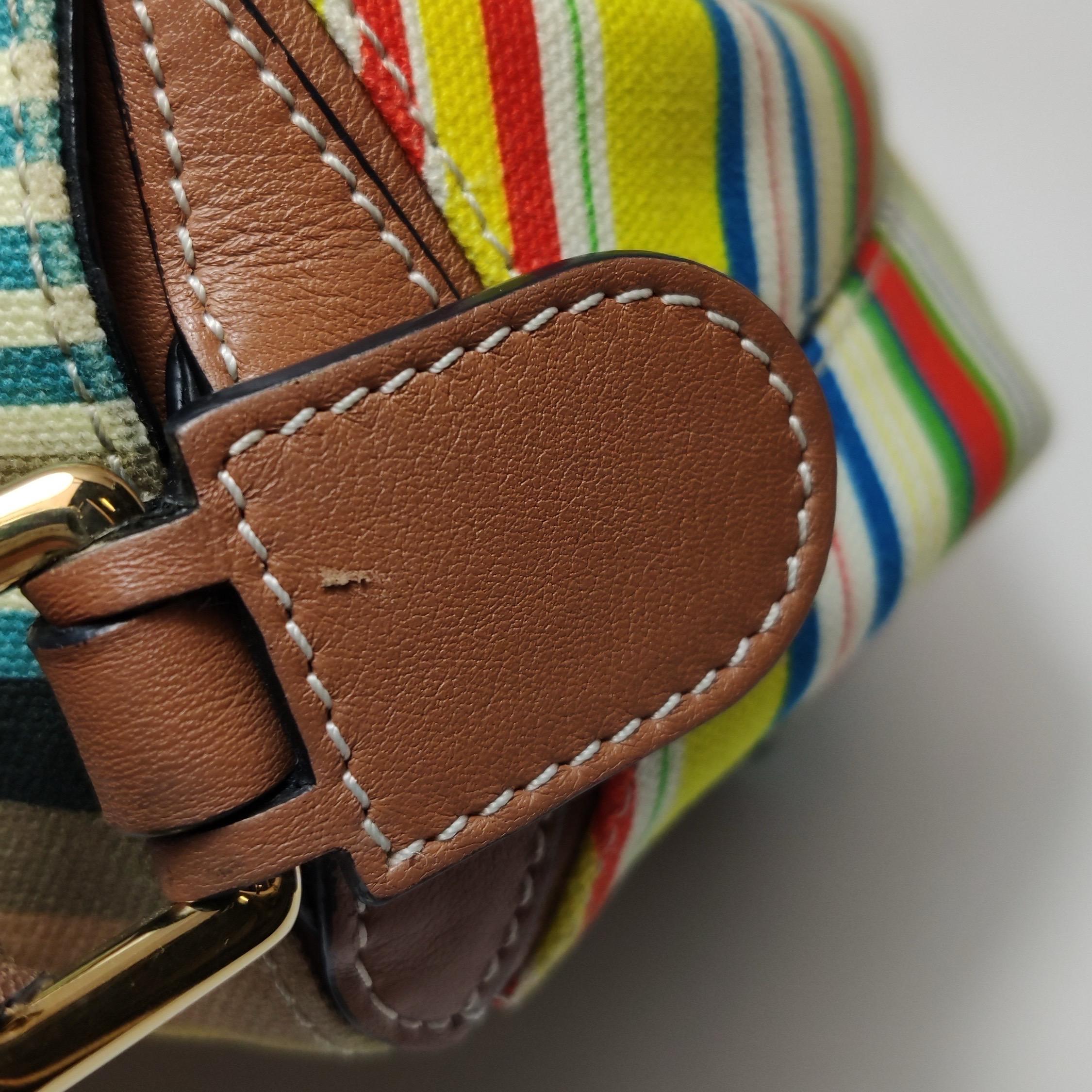 Loewe Puzzle Medium Multicolor Striped Canvas Leather Crossbody Bag en vente 12