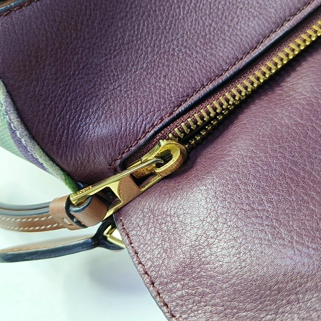 Loewe Puzzle Medium Multicolor Striped Canvas Leather Crossbody Bag en vente 14