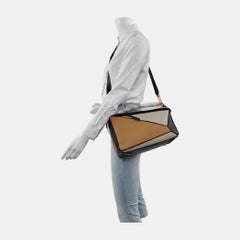 Loewe Puzzle Medium Multicolor Tricolor Black Yellow Calfskin leather bag