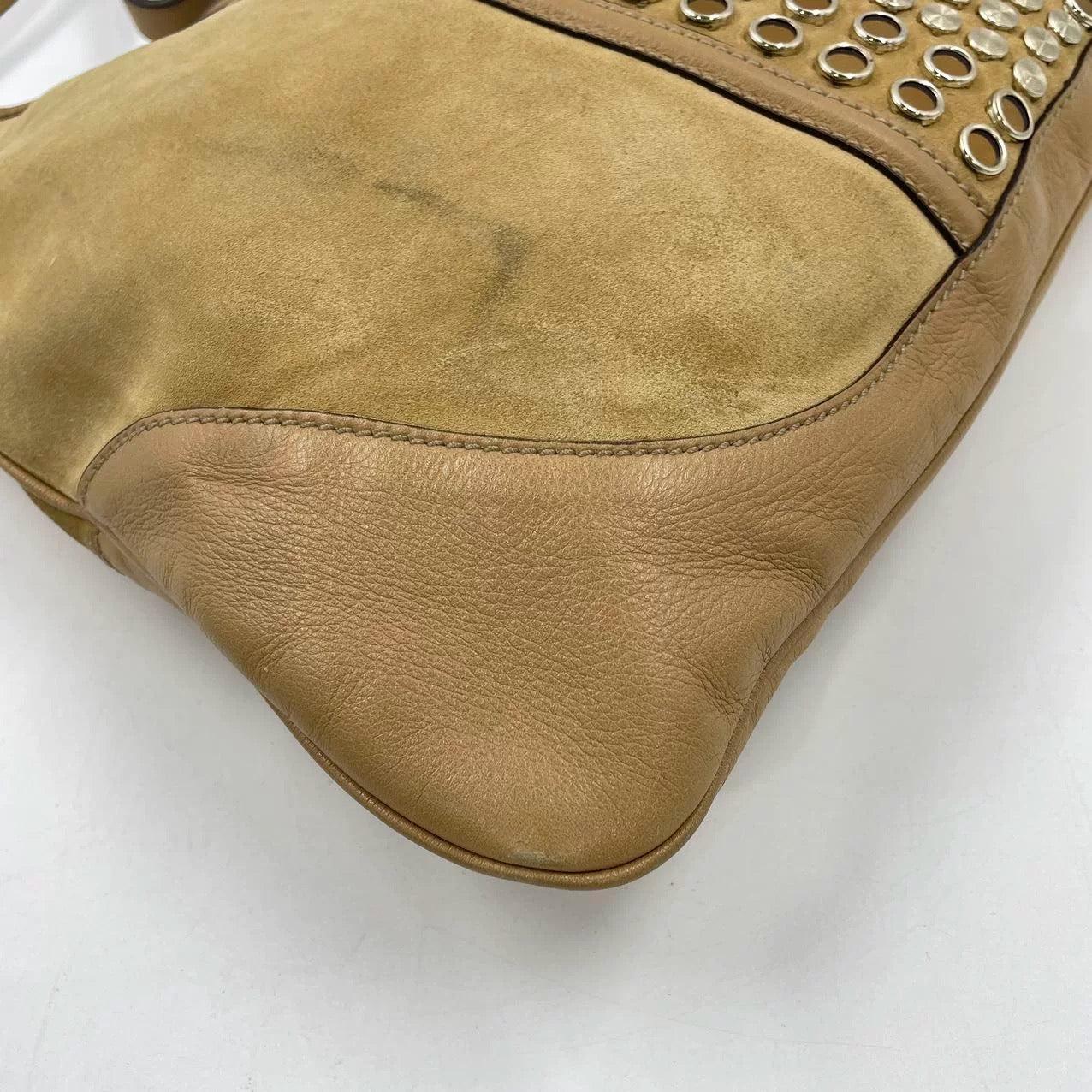 Loewe Puzzle Medium Sand Beige Calfskin Leather Bag Brown Strap For Sale 10