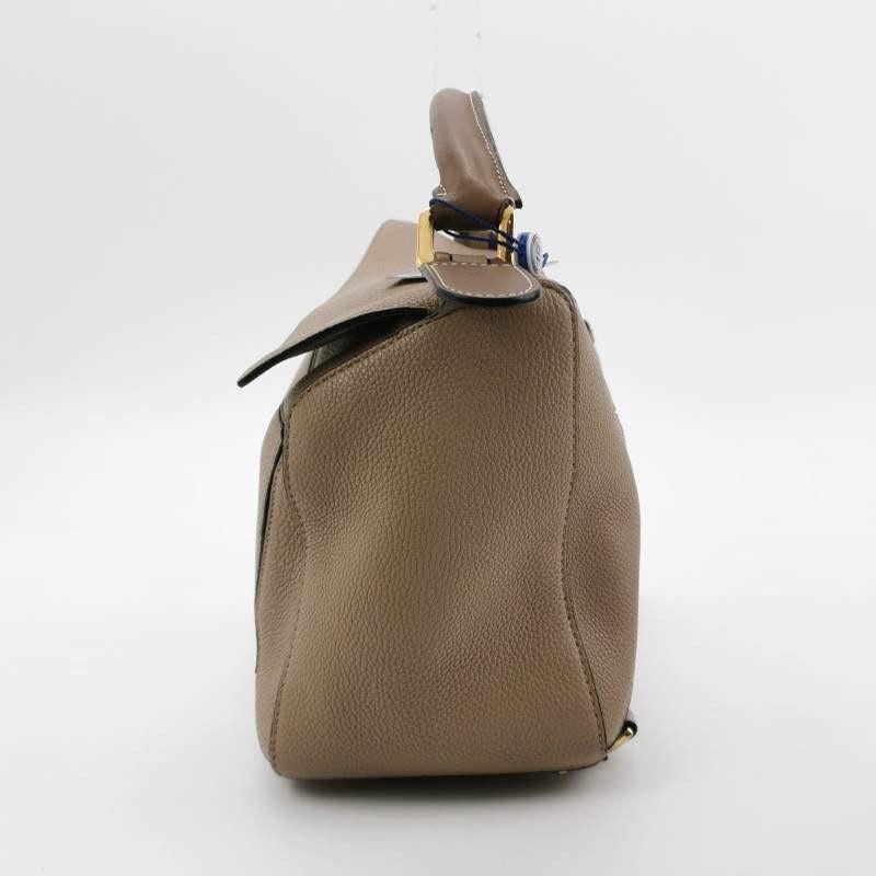 Loewe Puzzle Medium Sand Beige Calfskin Leather Bag Brown Strap For Sale 1