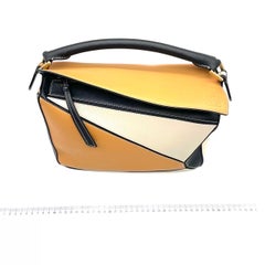 Loewe Puzzle Medium Tricolor Black Yellow Calfskin leather bag