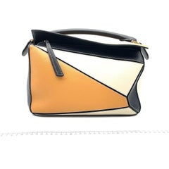 Loewe Puzzle Medium Tricolor Black Yellow Calfskin leather bag