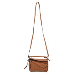 Loewe Puzzle Mini Bag in Tan Calfskin Leather
