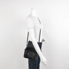 Loewe Puzzle Mini Black Calfskin Leather Crossbody Bag