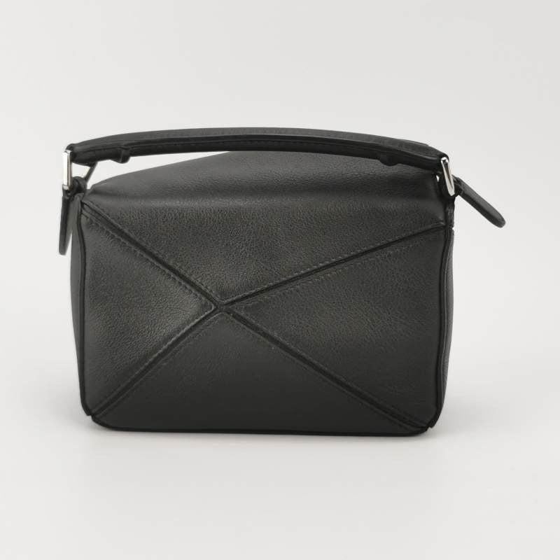 Loewe Puzzle Mini Black Calfskin Leather Crossbody Bag For Sale 2