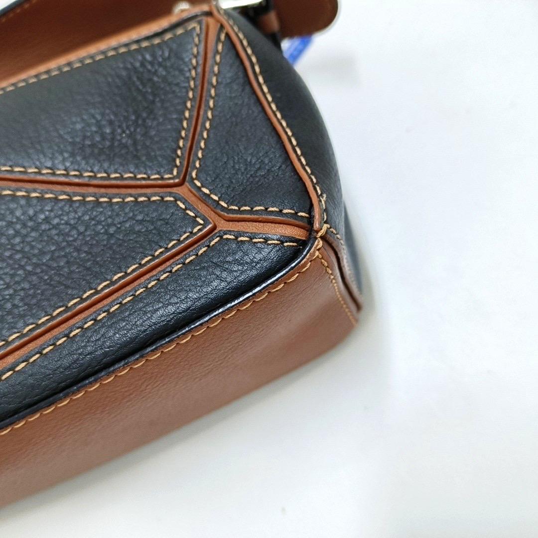 Loewe Puzzle Mini Brown and Black Calfskin Leather Crossbody Bag 6
