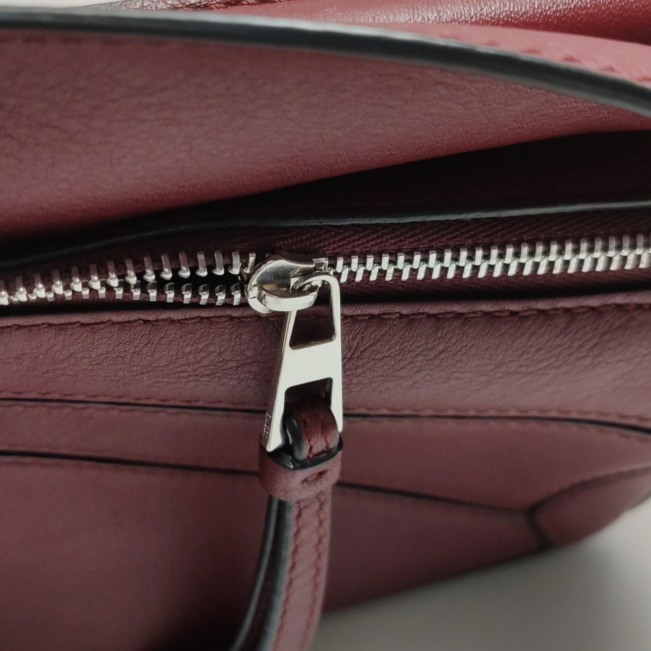 Loewe Puzzle Mini Burgundy Calfskin Leather Crossbody Bag 6
