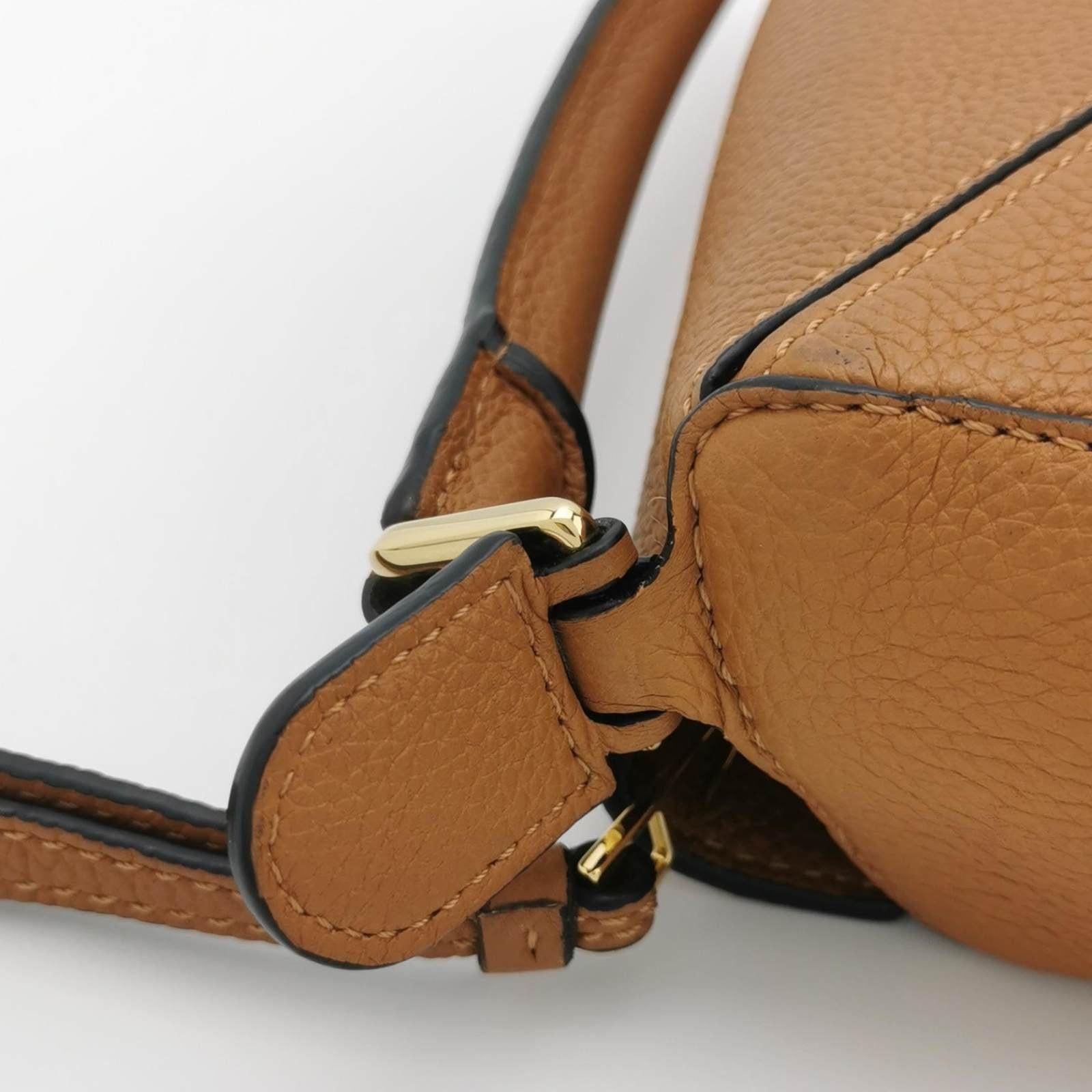 Loewe Puzzle Mini Caramel Tan Calfskin Leather Crossbody Bag For Sale 6