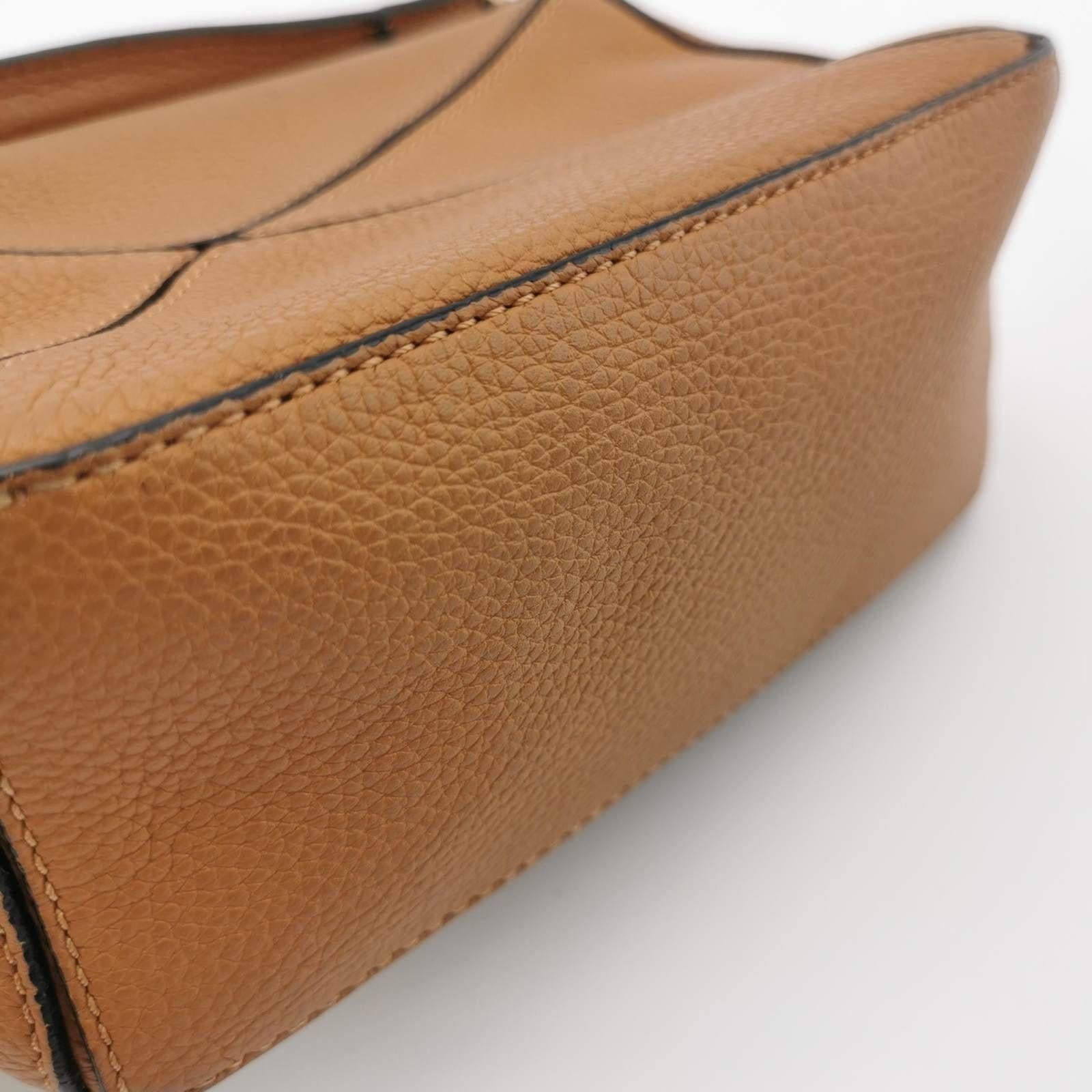 Loewe Puzzle Mini Caramel Tan Calfskin Leather Crossbody Bag For Sale 8