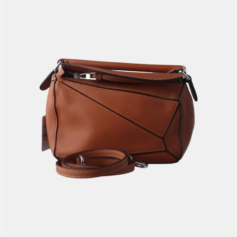 Women's Loewe Puzzle Mini Caramel Tan Calfskin Leather Crossbody Bag For Sale