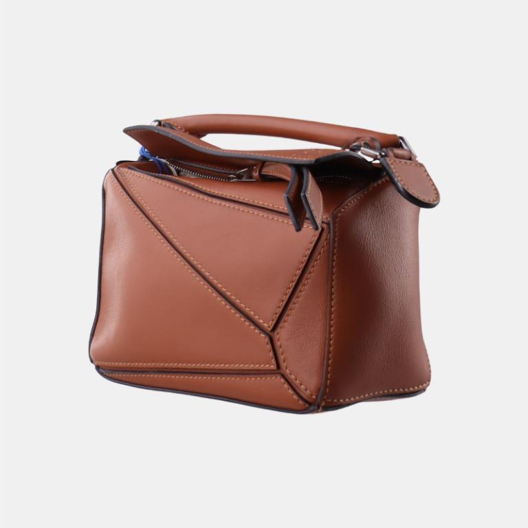 Loewe Puzzle Mini Caramel Tan Calfskin Leather Crossbody Bag For Sale 1