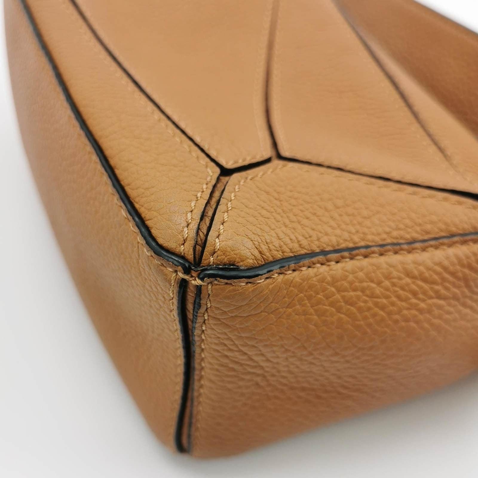 Loewe Puzzle Mini Caramel Tan Calfskin Leather Crossbody Bag For Sale 3
