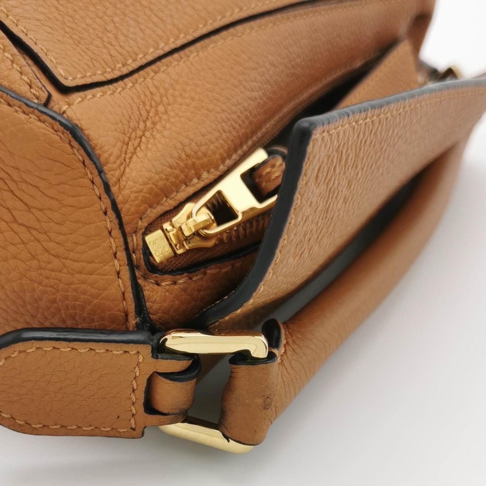 Loewe Puzzle Mini Caramel Tan Calfskin Leather Crossbody Bag For Sale 4