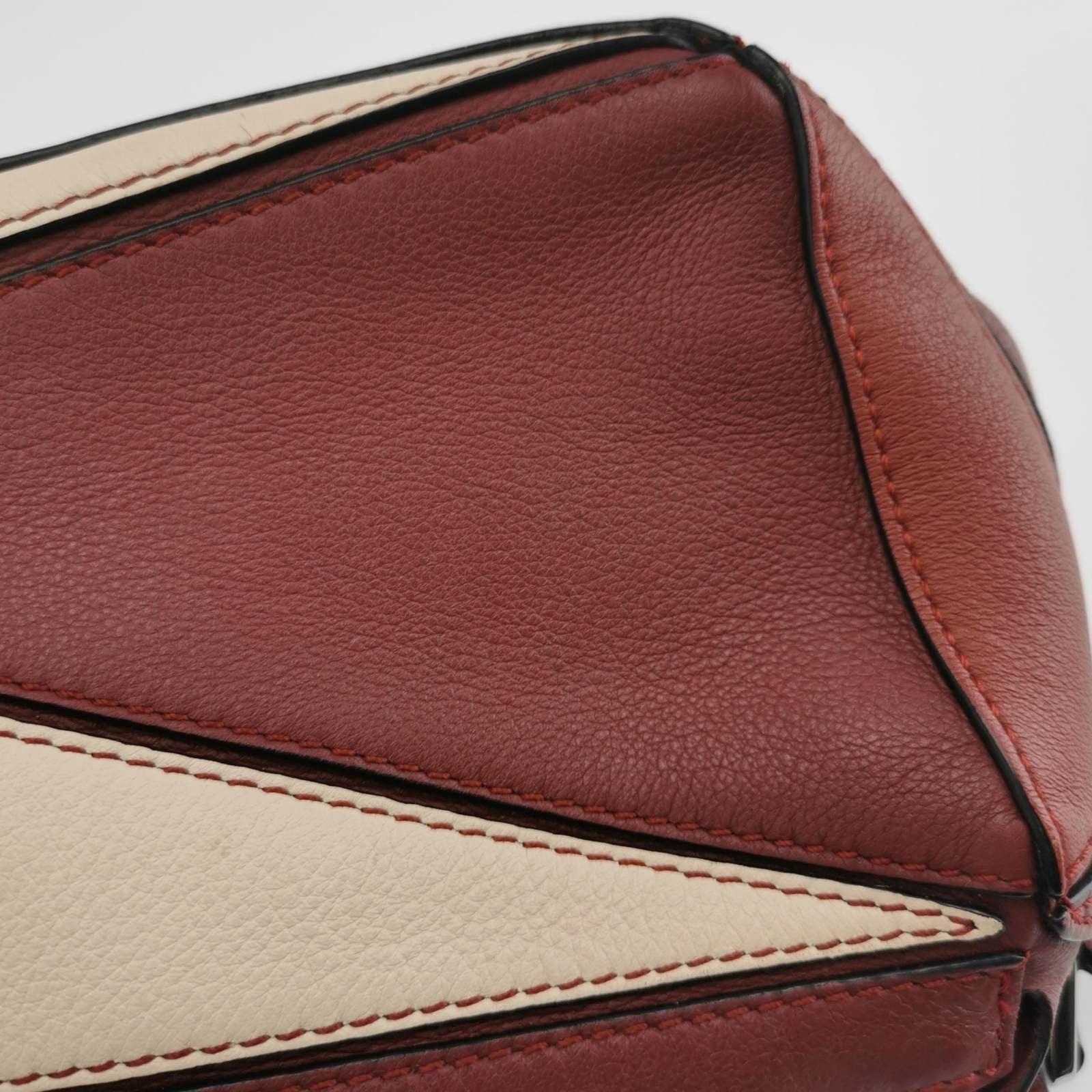 Loewe Puzzle Mini Multicolor Burgundy Calfskin Leather Crossbody Bag 5
