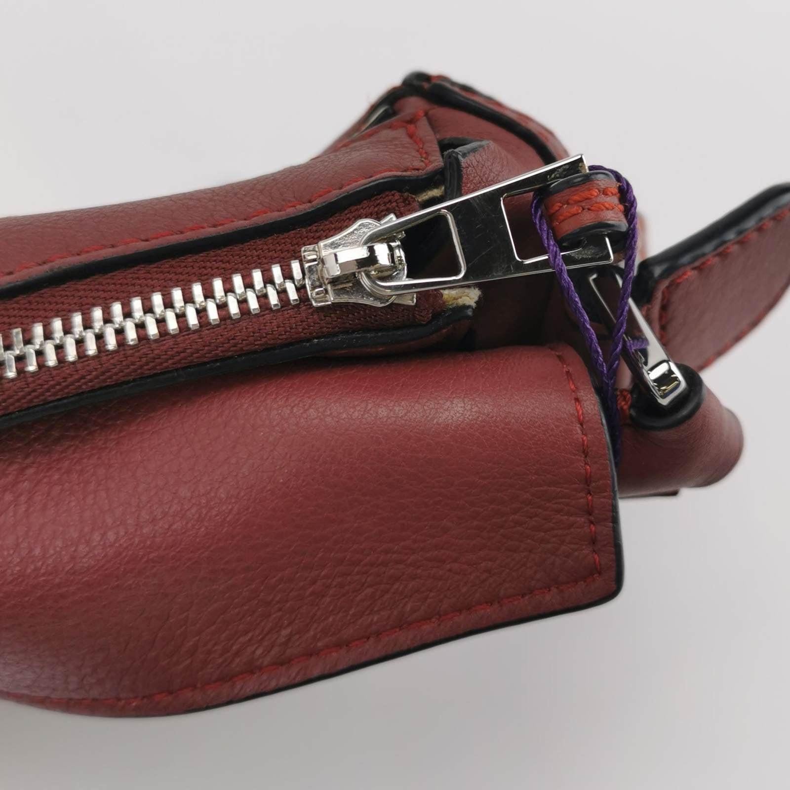 Loewe Puzzle Mini Multicolor Burgundy Calfskin Leather Crossbody Bag 9