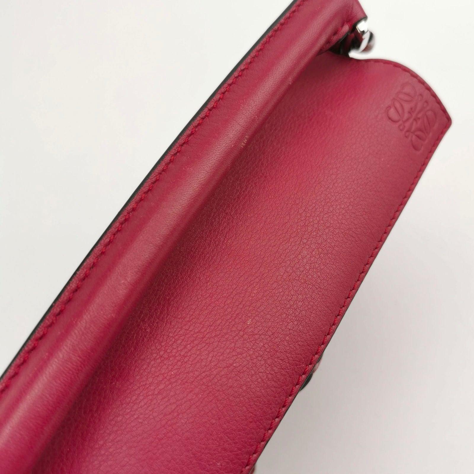 Loewe Puzzle Mini Red Calfskin Leather Crossbody Bag For Sale 5