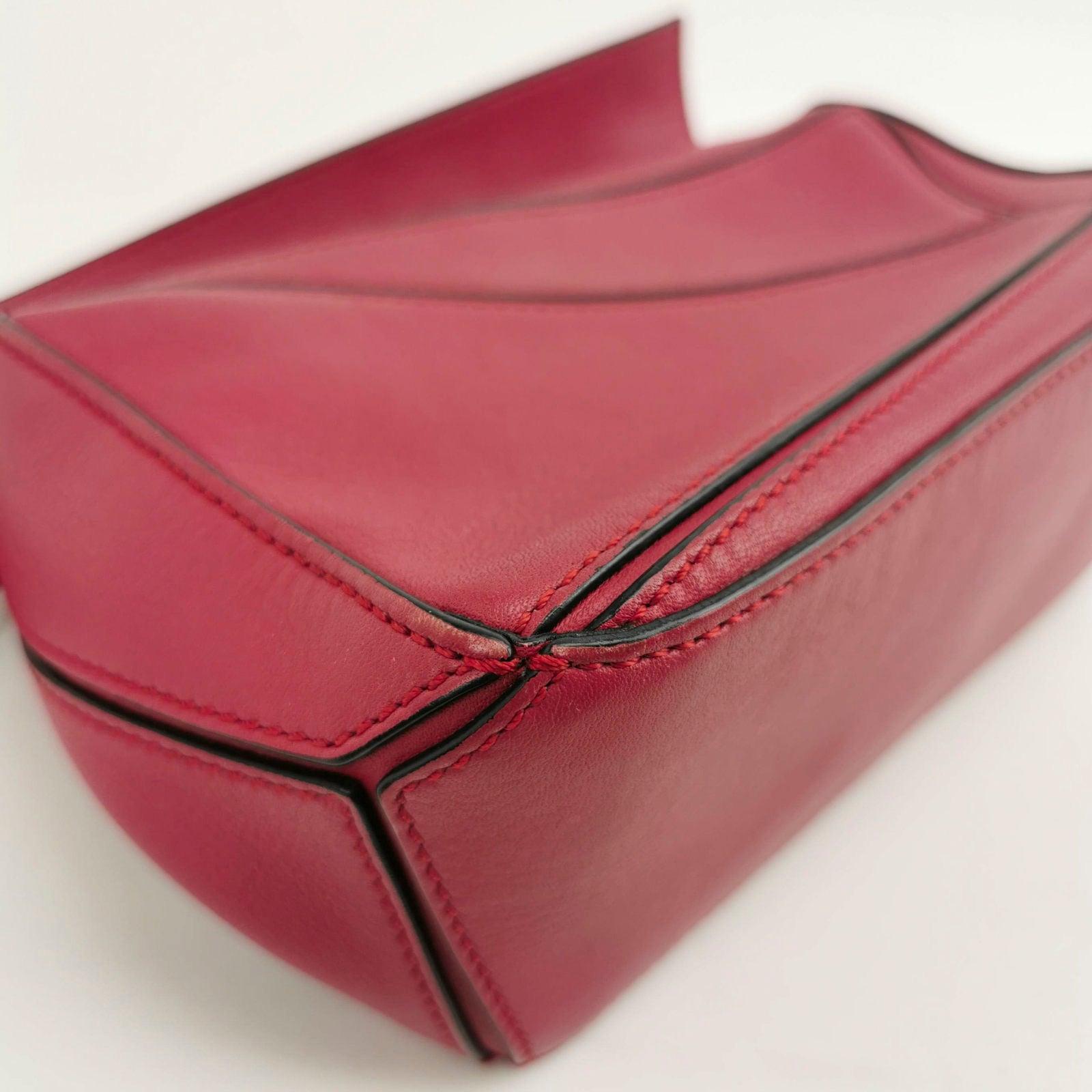 Loewe Puzzle Mini Red Calfskin Leather Crossbody Bag For Sale 7