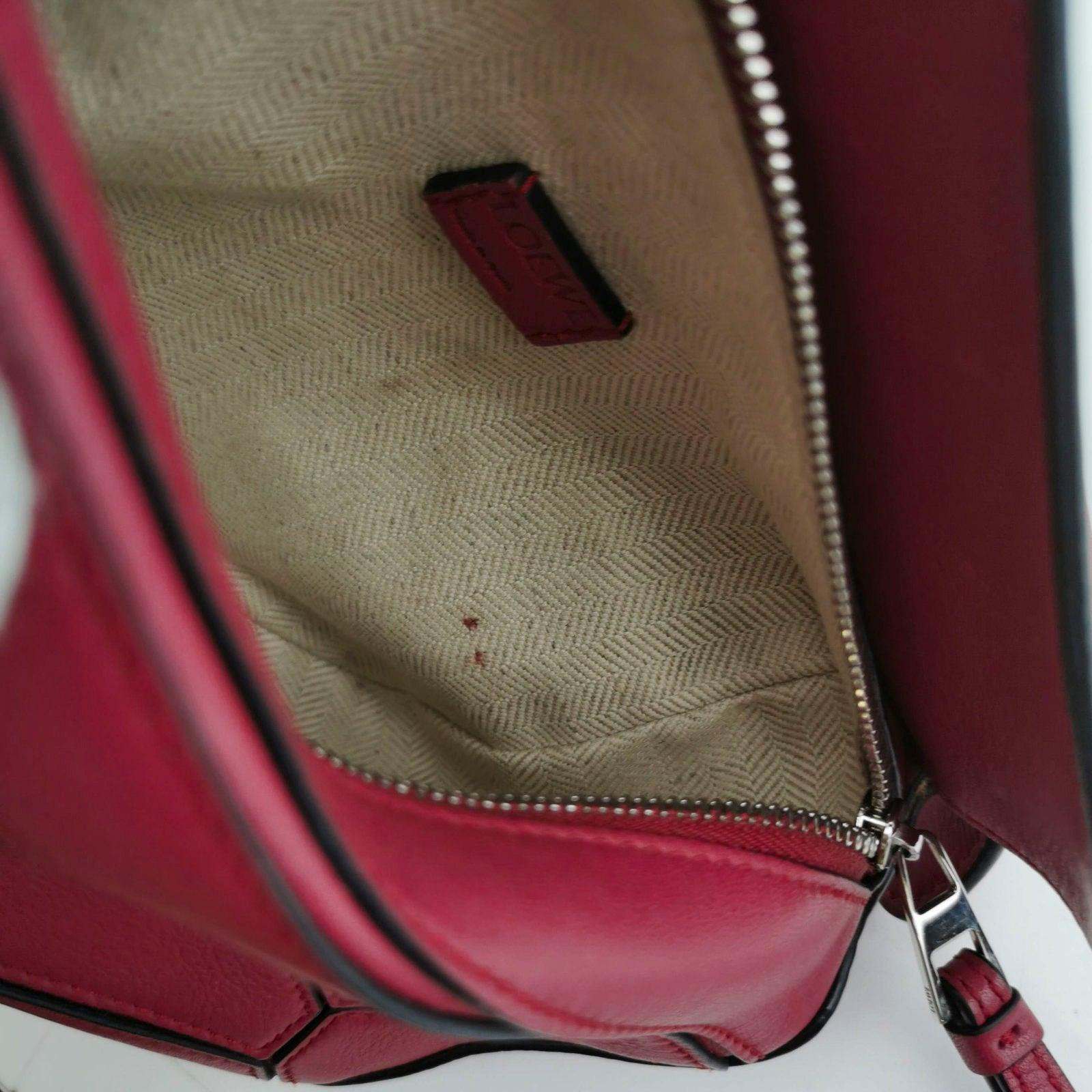 Loewe Puzzle Mini Red Calfskin Leather Crossbody Bag For Sale 9