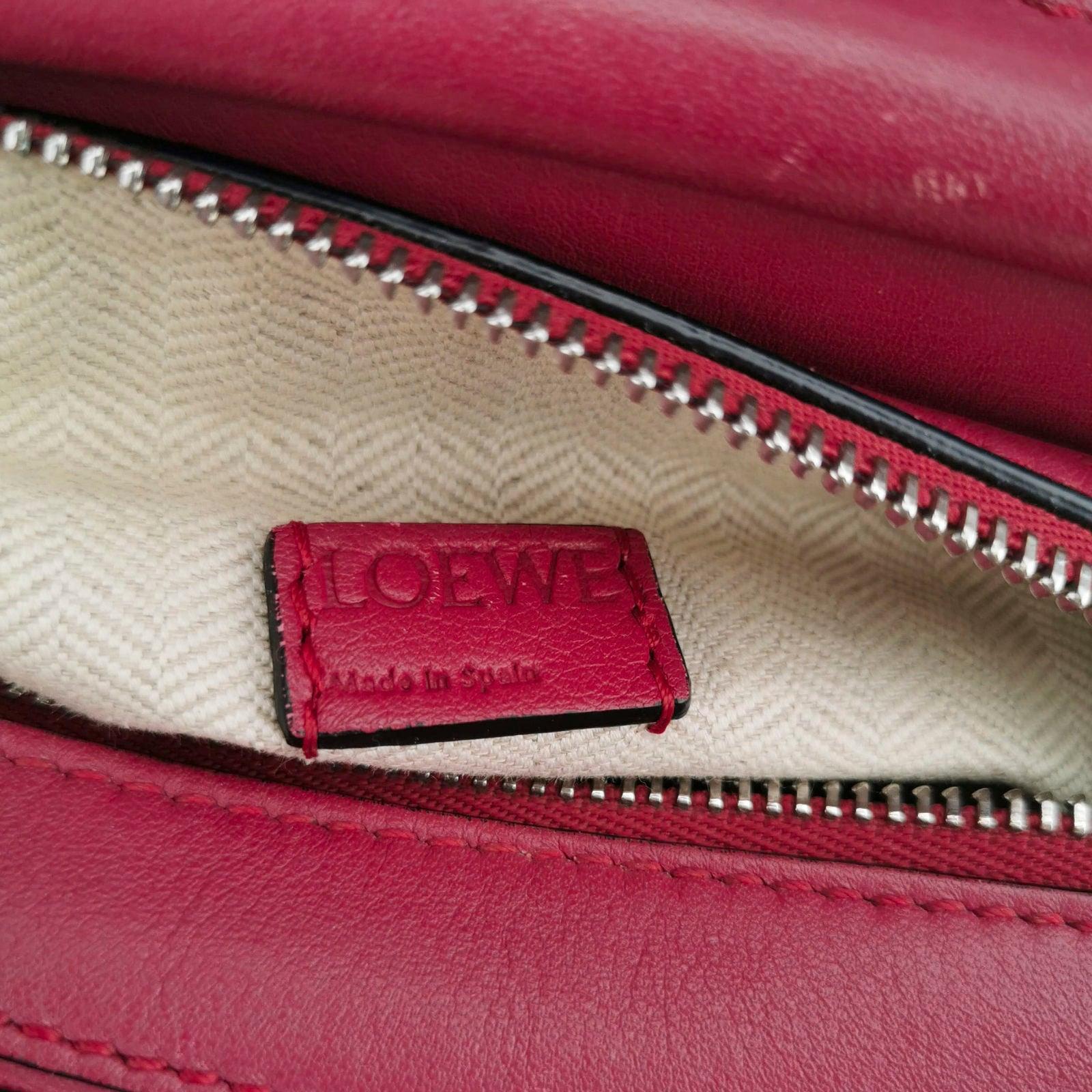 Loewe Puzzle Mini Red Calfskin Leather Crossbody Bag For Sale 1