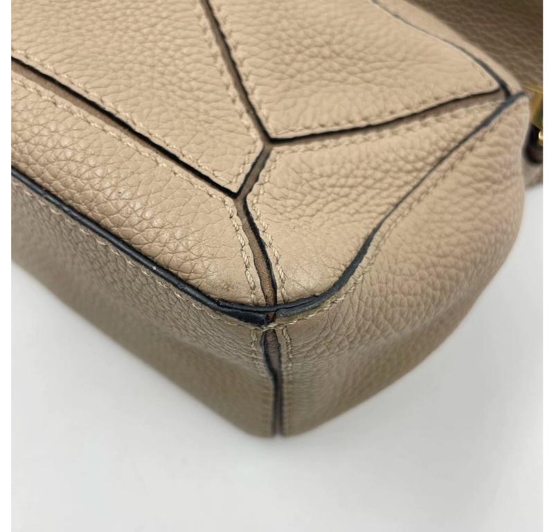 Loewe Puzzle Mini Sandy Beige Calfskin Leather Crossbody Bag For Sale 11