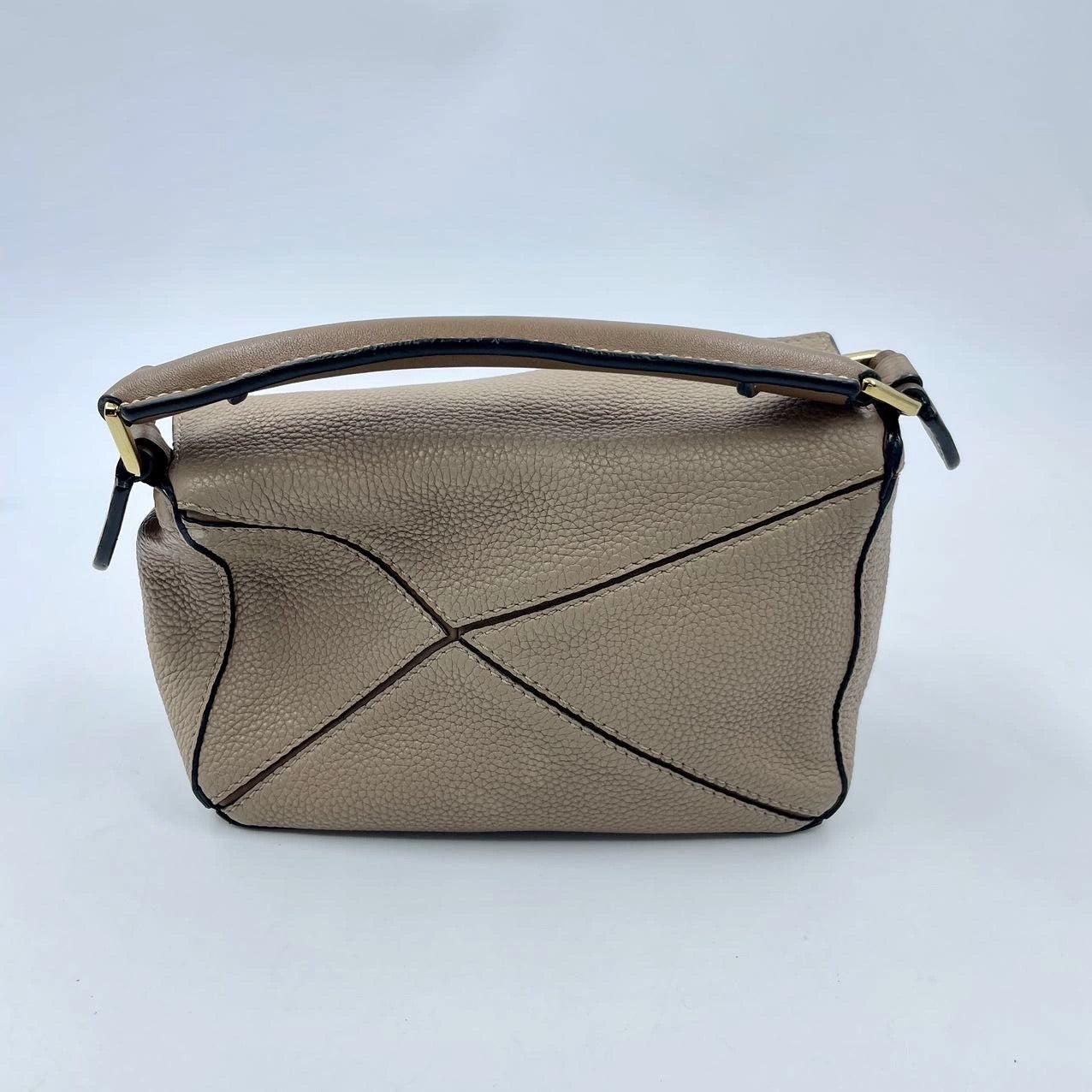 Loewe Puzzle Mini Sandy Beige Calfskin Leather Crossbody Bag For Sale 1