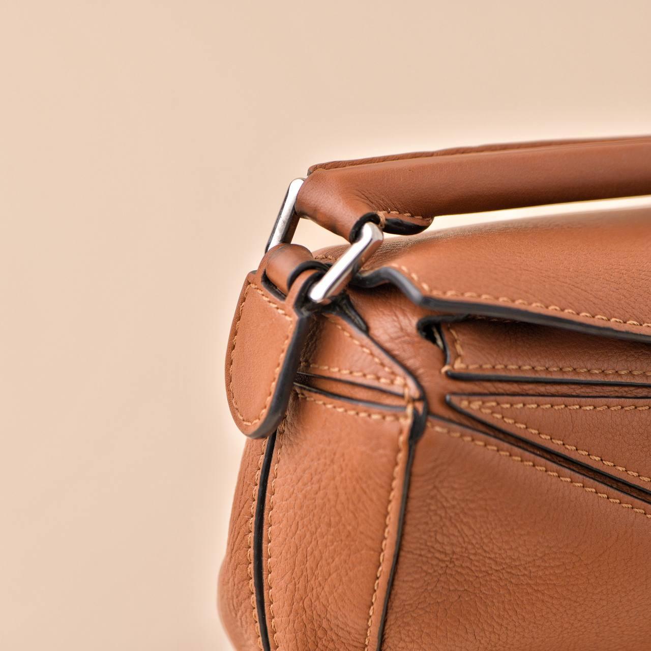 Loewe Puzzle Mini Tan Leather Shoulder Crossbody Bag For Sale 1