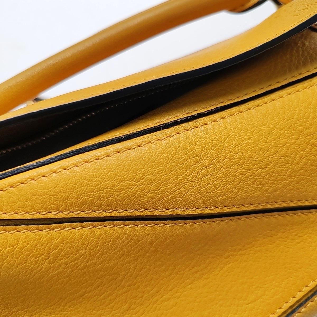 Loewe Puzzle Mini Yellow Calfskin Leather Gold Hardware Crossbody Bag For Sale 6