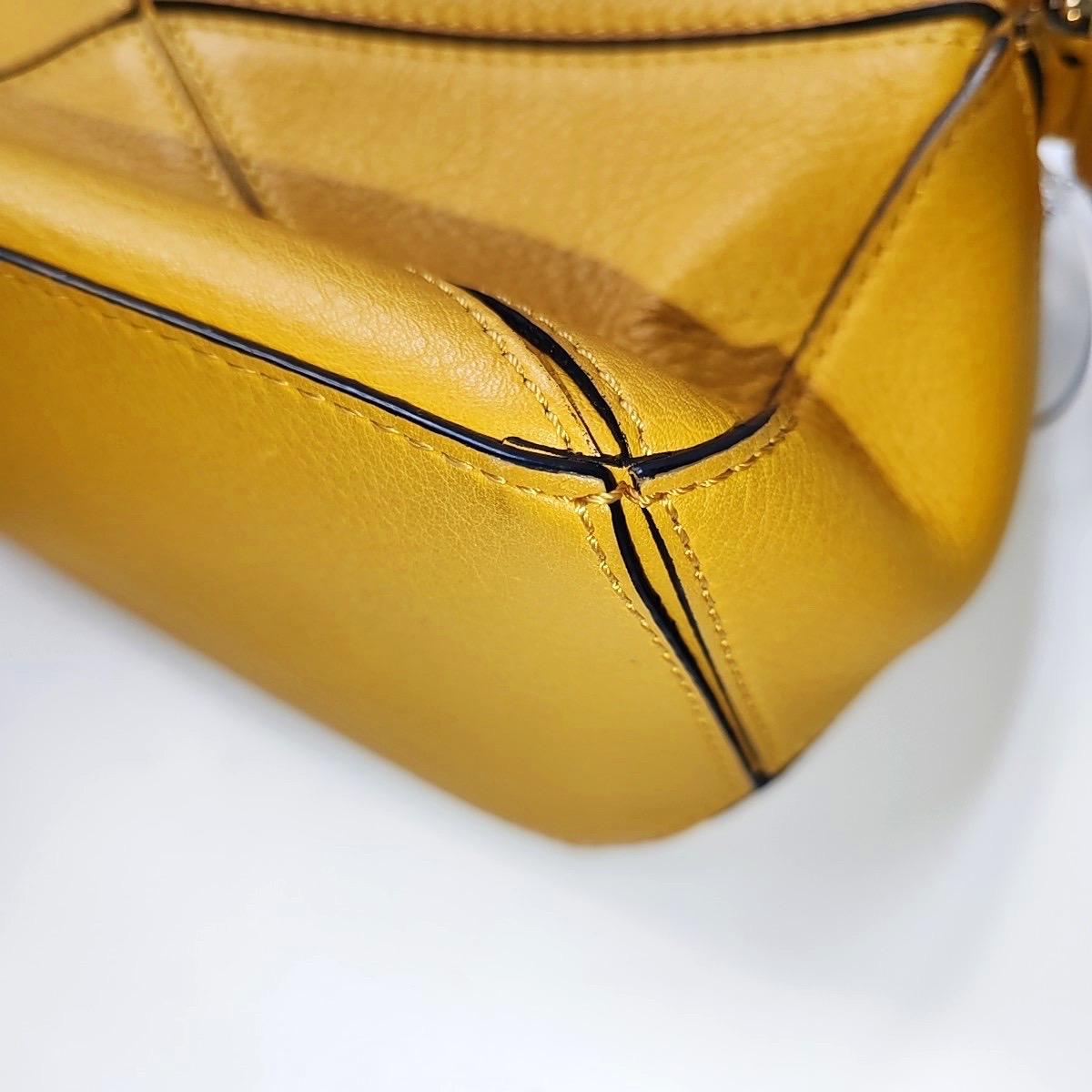 Loewe Puzzle Mini Yellow Calfskin Leather Gold Hardware Crossbody Bag For Sale 12