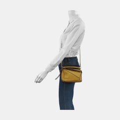 Loewe Puzzle Mini Yellow Calfskin Leather Gold Hardware Crossbody Bag
