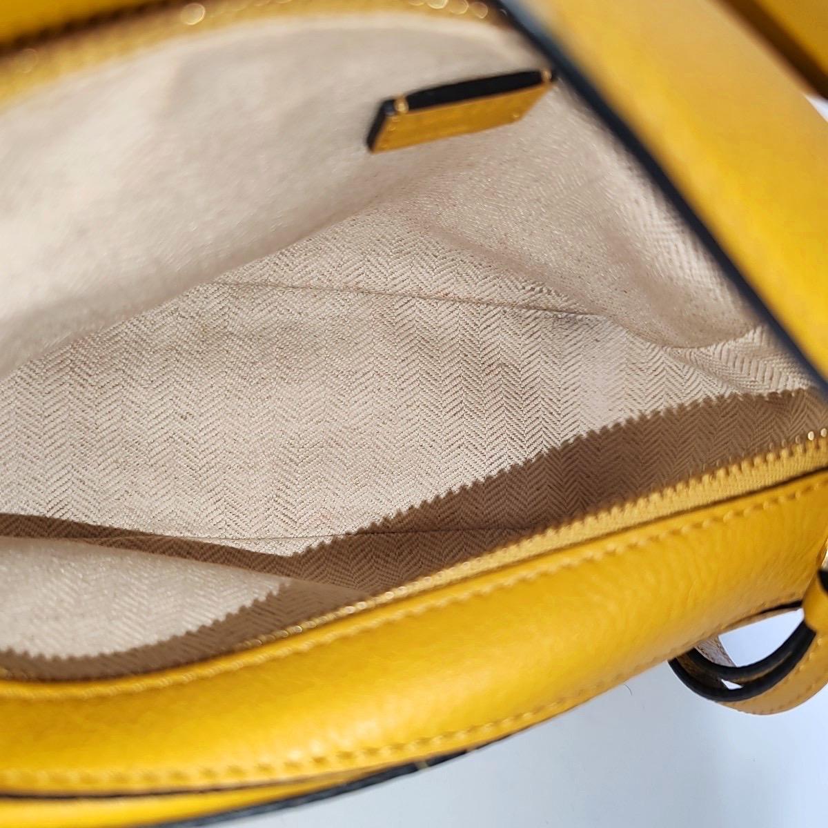 Loewe Puzzle Mini Yellow Calfskin Leather Gold Hardware Crossbody Bag For Sale 2