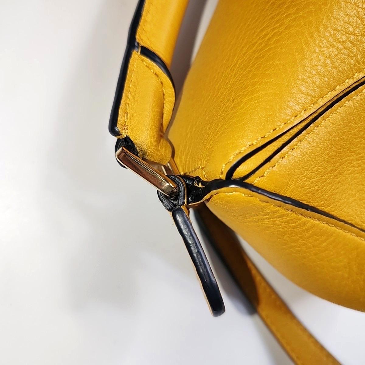 Loewe Puzzle Mini Yellow Calfskin Leather Gold Hardware Crossbody Bag For Sale 4