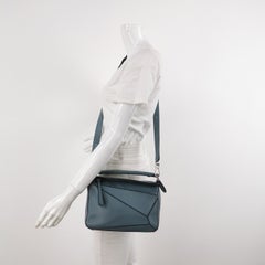 Loewe Puzzle Small Ash Blue Calfskin leather bag