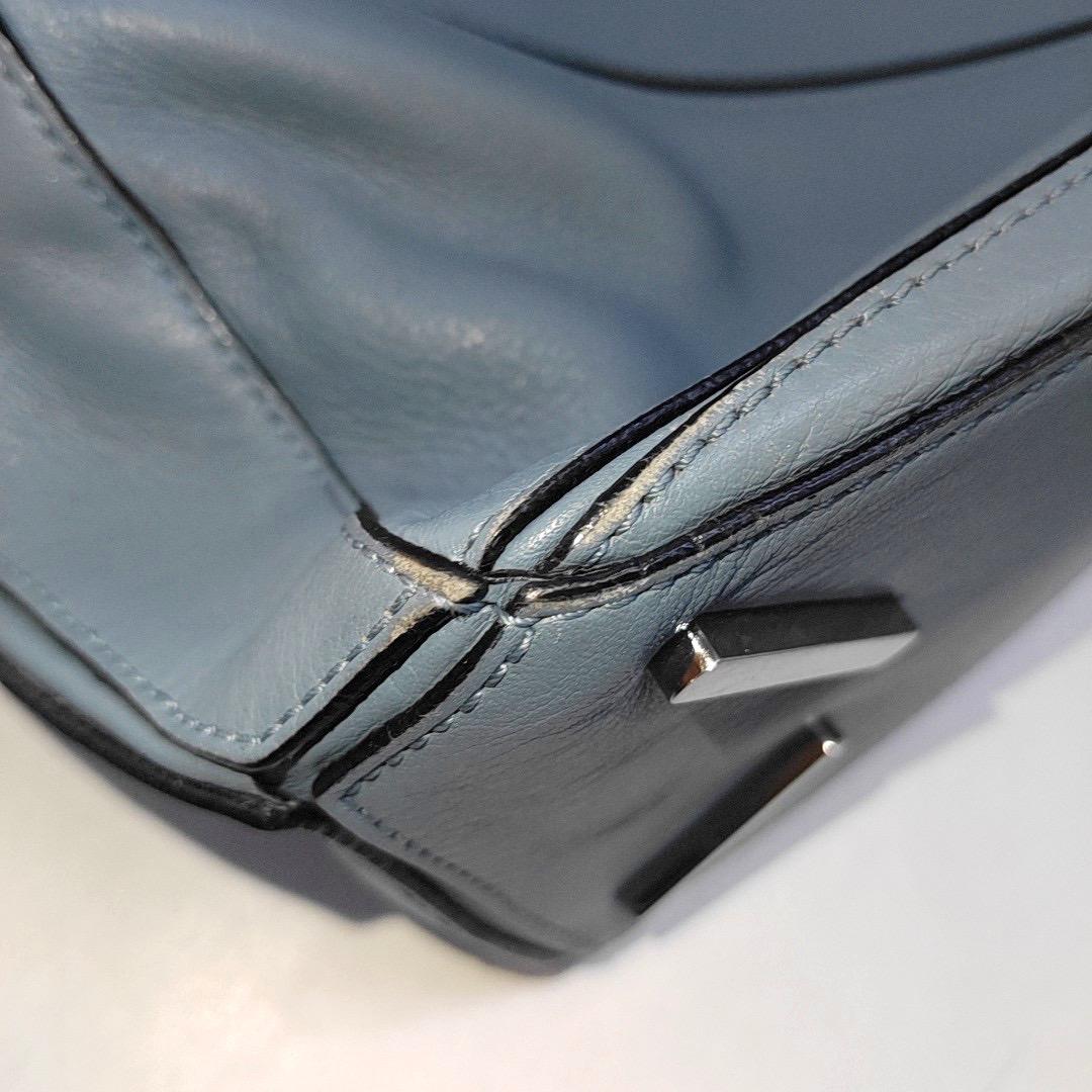 Loewe Puzzle Small Ash blue Calfskin Leather Crossbody Bag For Sale 7