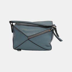 Loewe Puzzle Small Ash blue Calfskin Leather Crossbody Bag