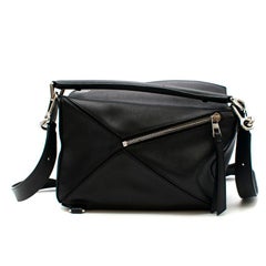 Loewe Puzzle Small Bag in Black Soft Leather