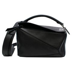 Used Loewe Puzzle Small Bag in Black Soft Leather