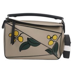 Loewe Puzzle Small Beige Herbarium Holiday Collection Calfskin Leather Crossbody