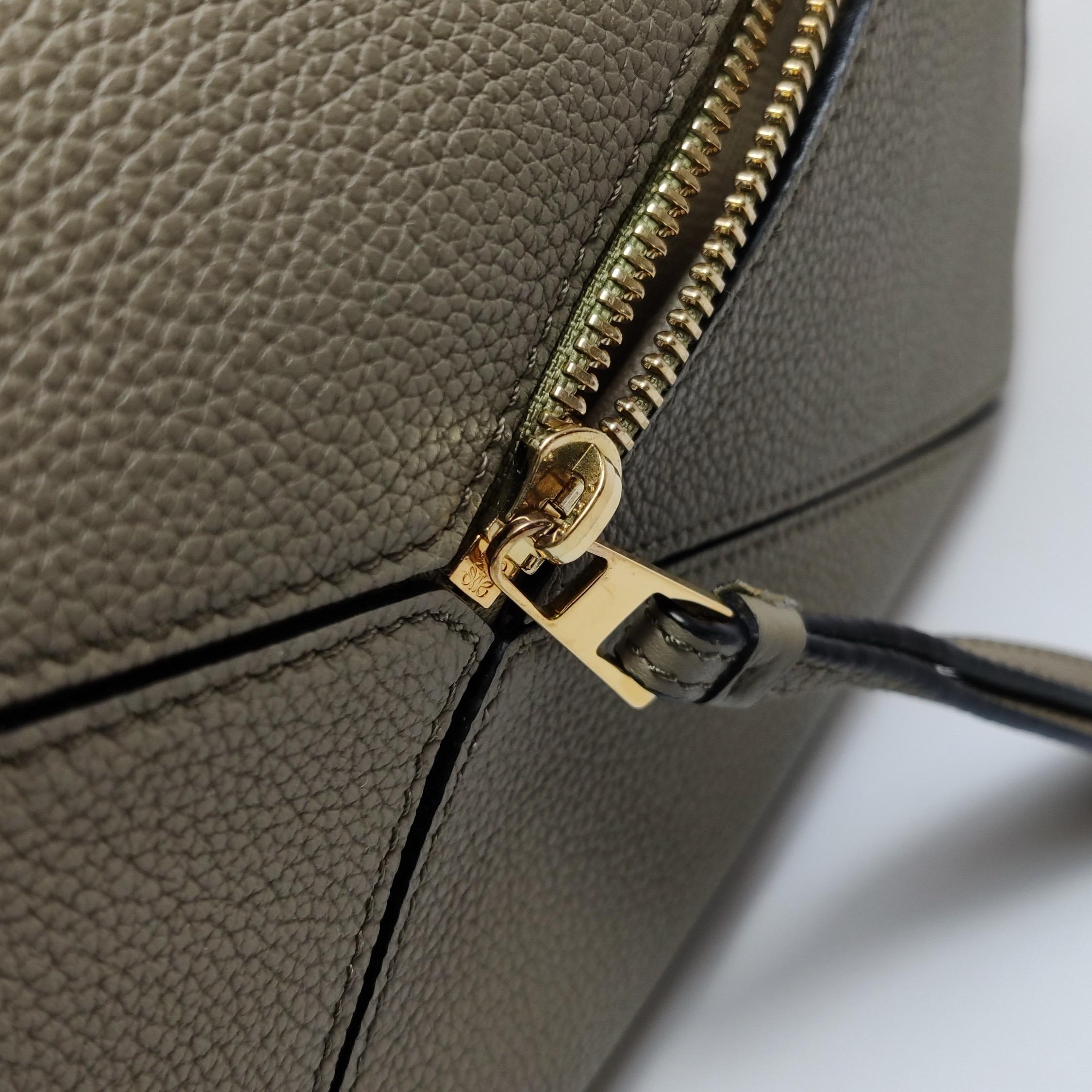 Loewe Puzzle Small Green Calfskin Leather Crossbody Bag 4