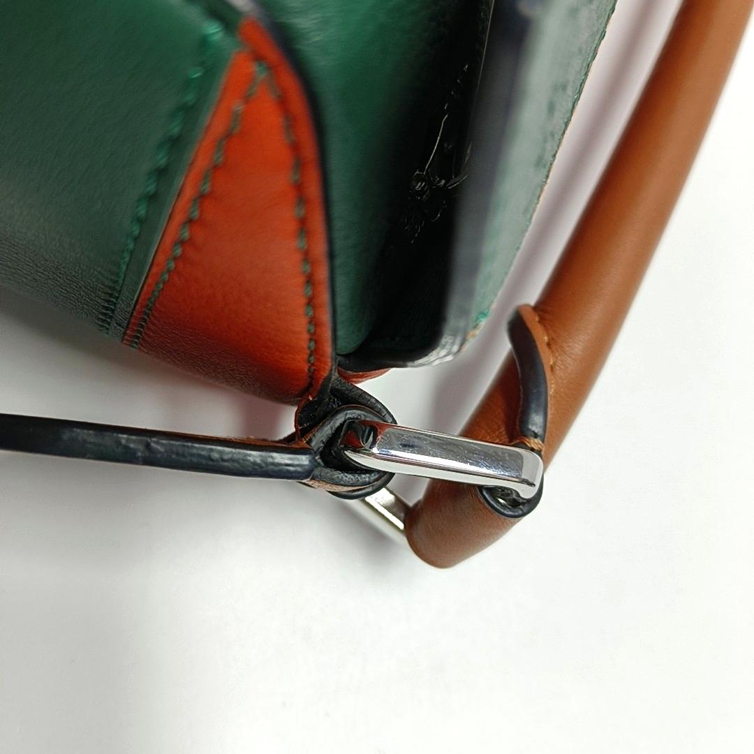 Bolso Crossbody Loewe Puzzle Pequeño Rayas Verde Naranja 2019 en venta 4
