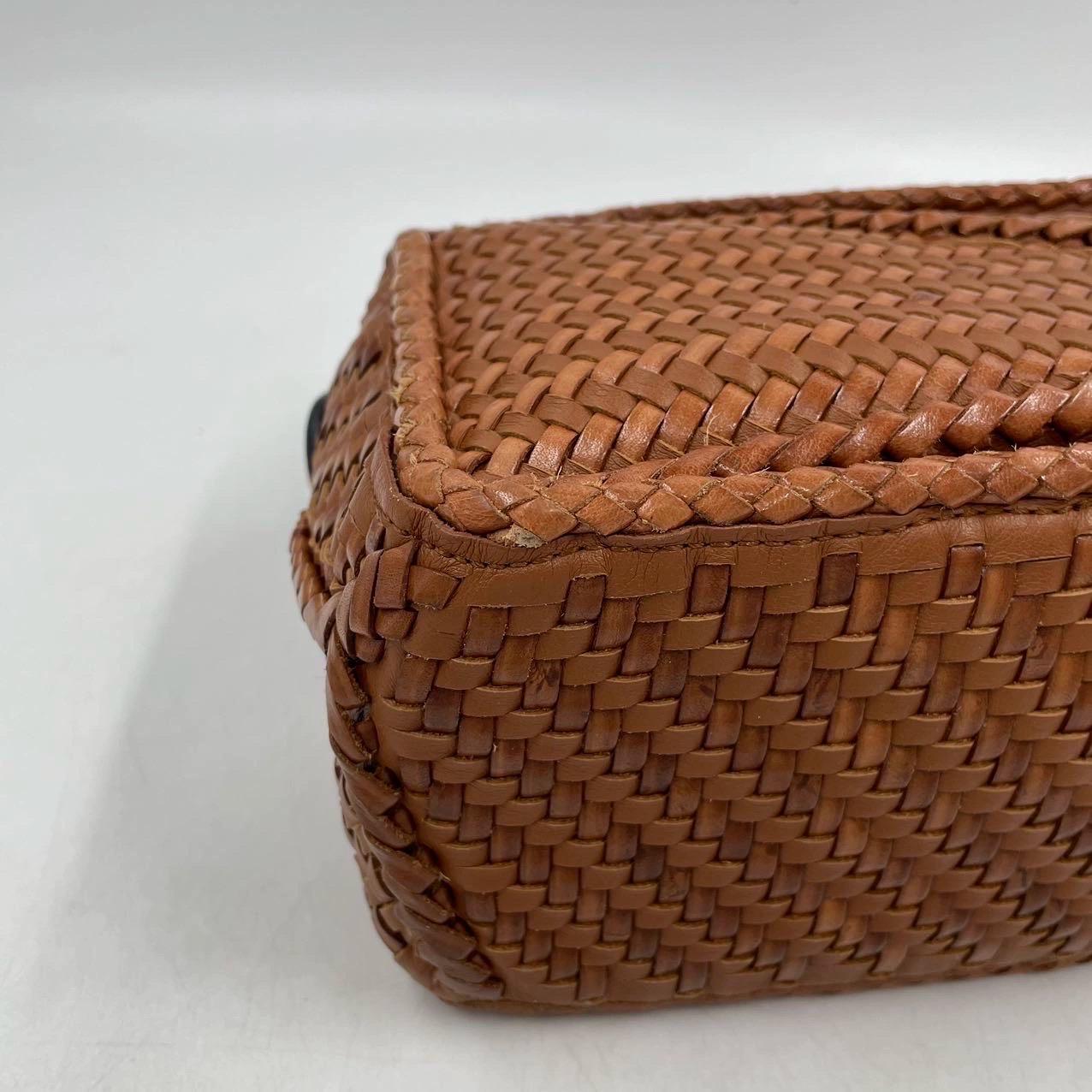 Loewe Puzzle Small Leather Woven Braided Brown Tan Crossbody Bag 9