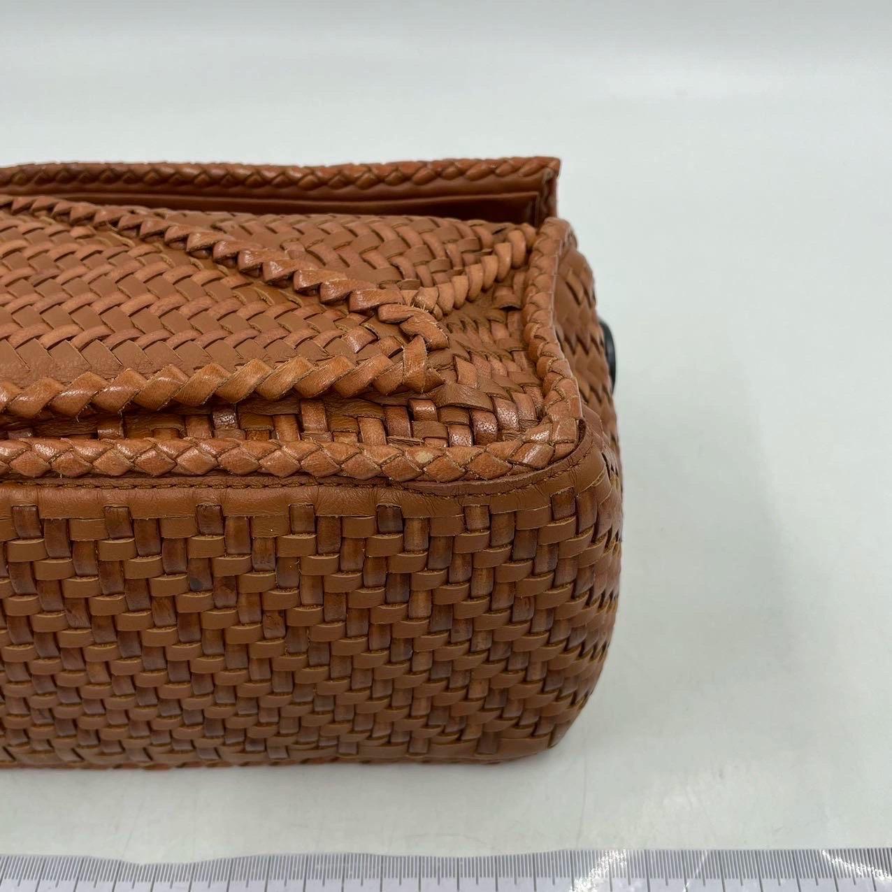 Loewe Puzzle Small Leather Woven Braided Brown Tan Crossbody Bag 5