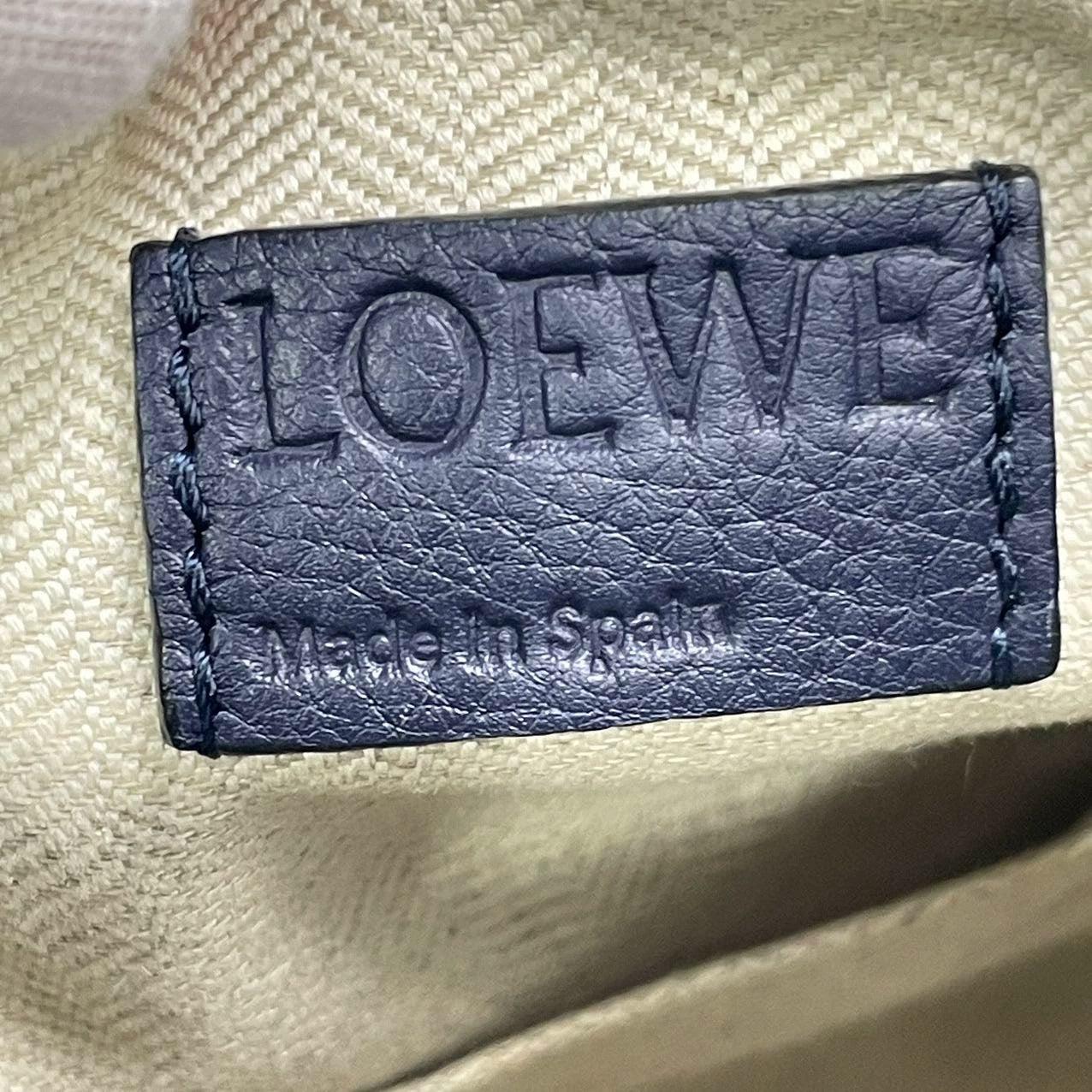 Loewe Puzzle Small Leather Woven Braided Navy Crossbody Bag 8