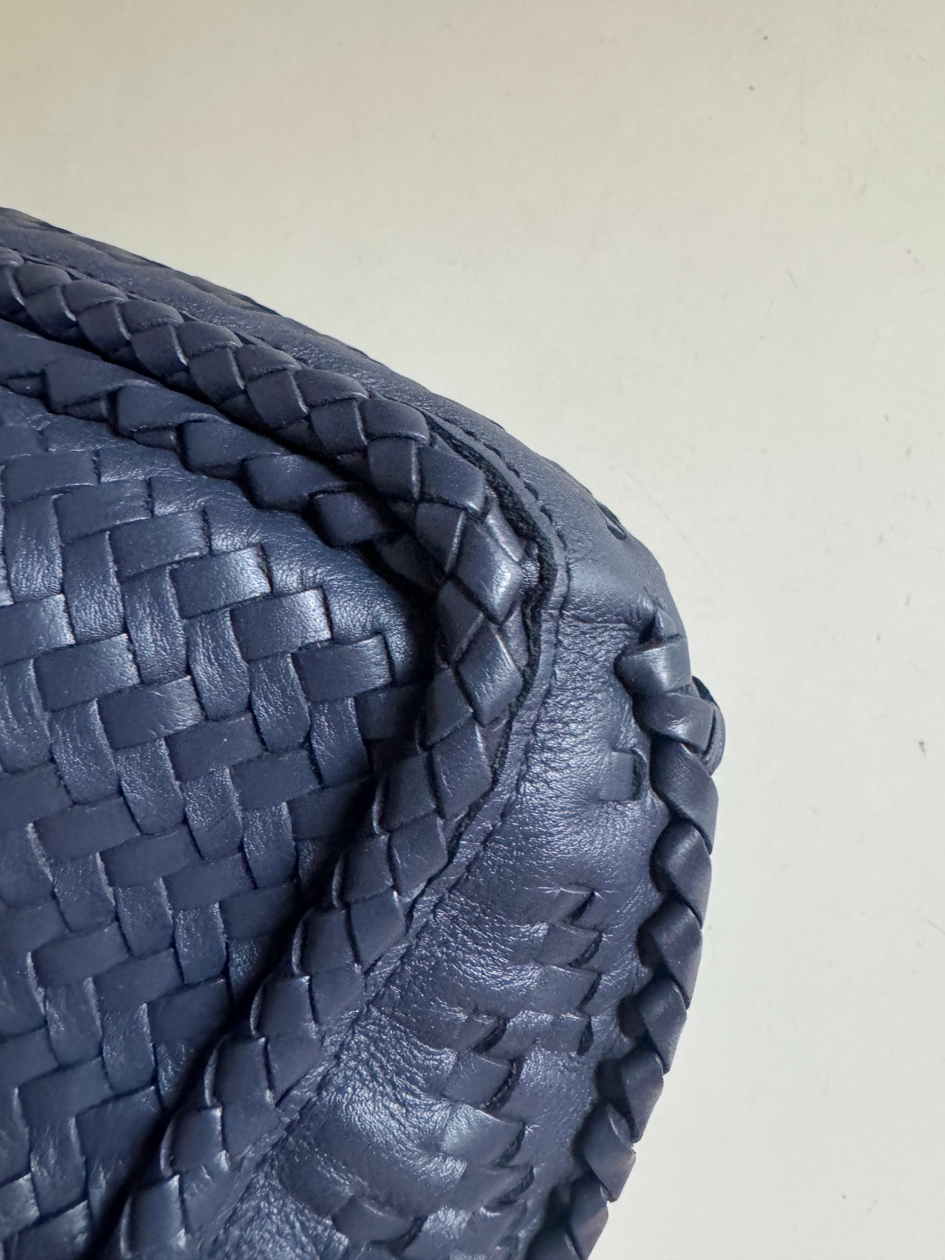 Loewe Puzzle Small Leather Woven Braided Navy Crossbody Bag 9