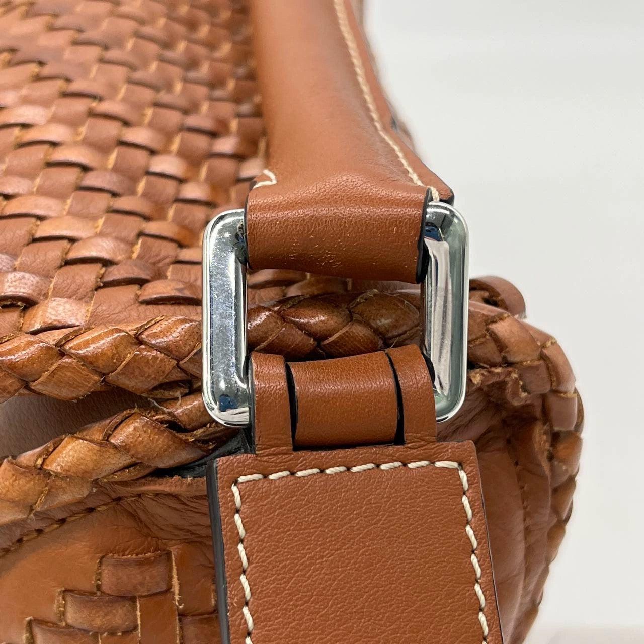 Loewe Puzzle Small Leather Woven Caramel Tan Crossbody Bag 7