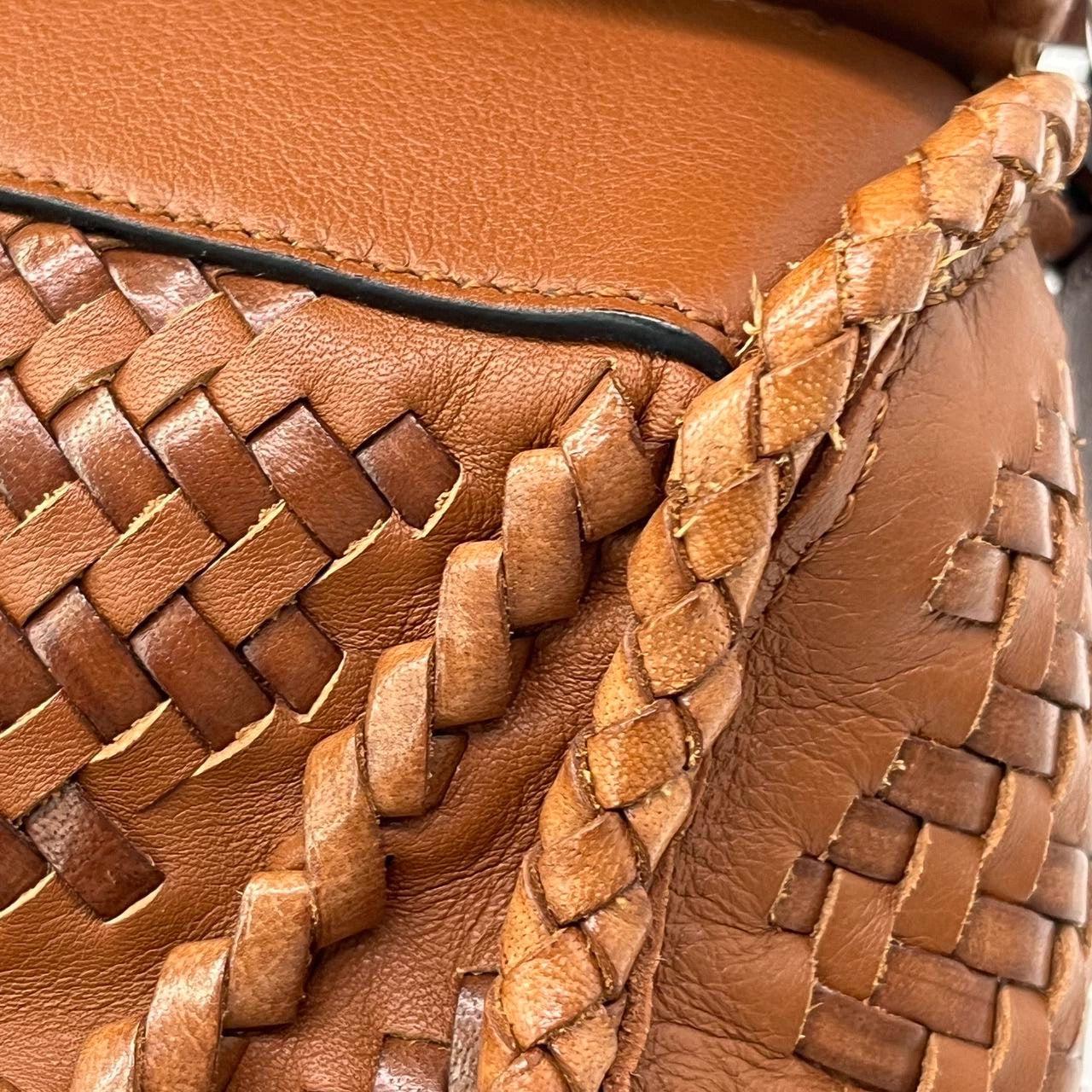 Loewe Puzzle Small Leather Woven Caramel Tan Crossbody Bag 10