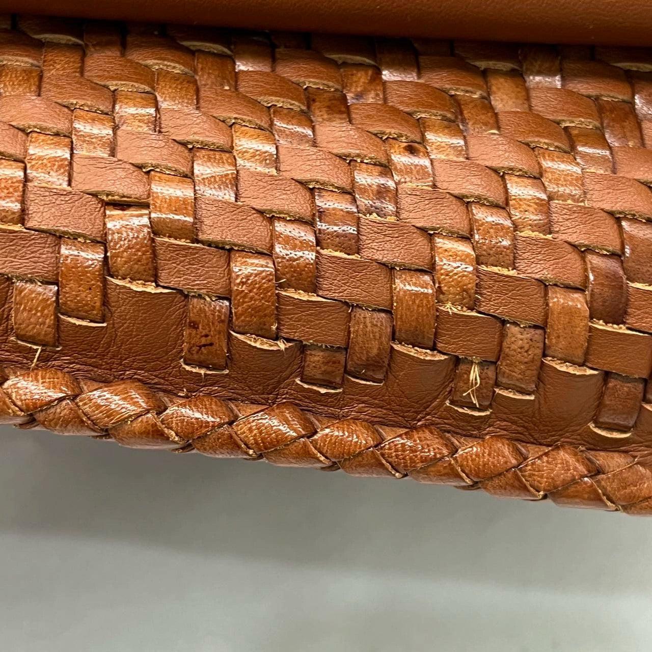 Loewe Puzzle Small Leather Woven Caramel Tan Crossbody Bag 11