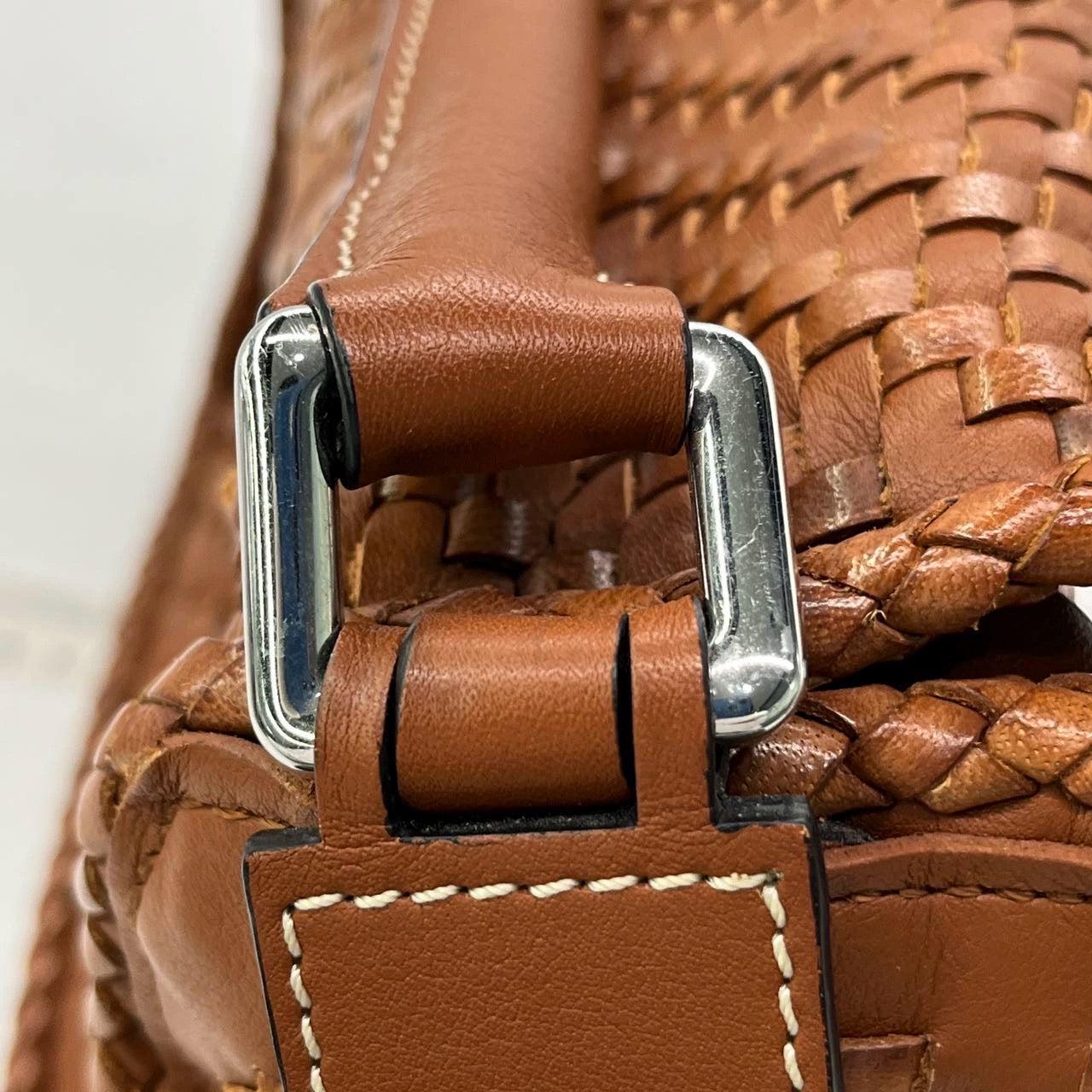 Loewe Puzzle Small Leather Woven Caramel Tan Crossbody Bag 12