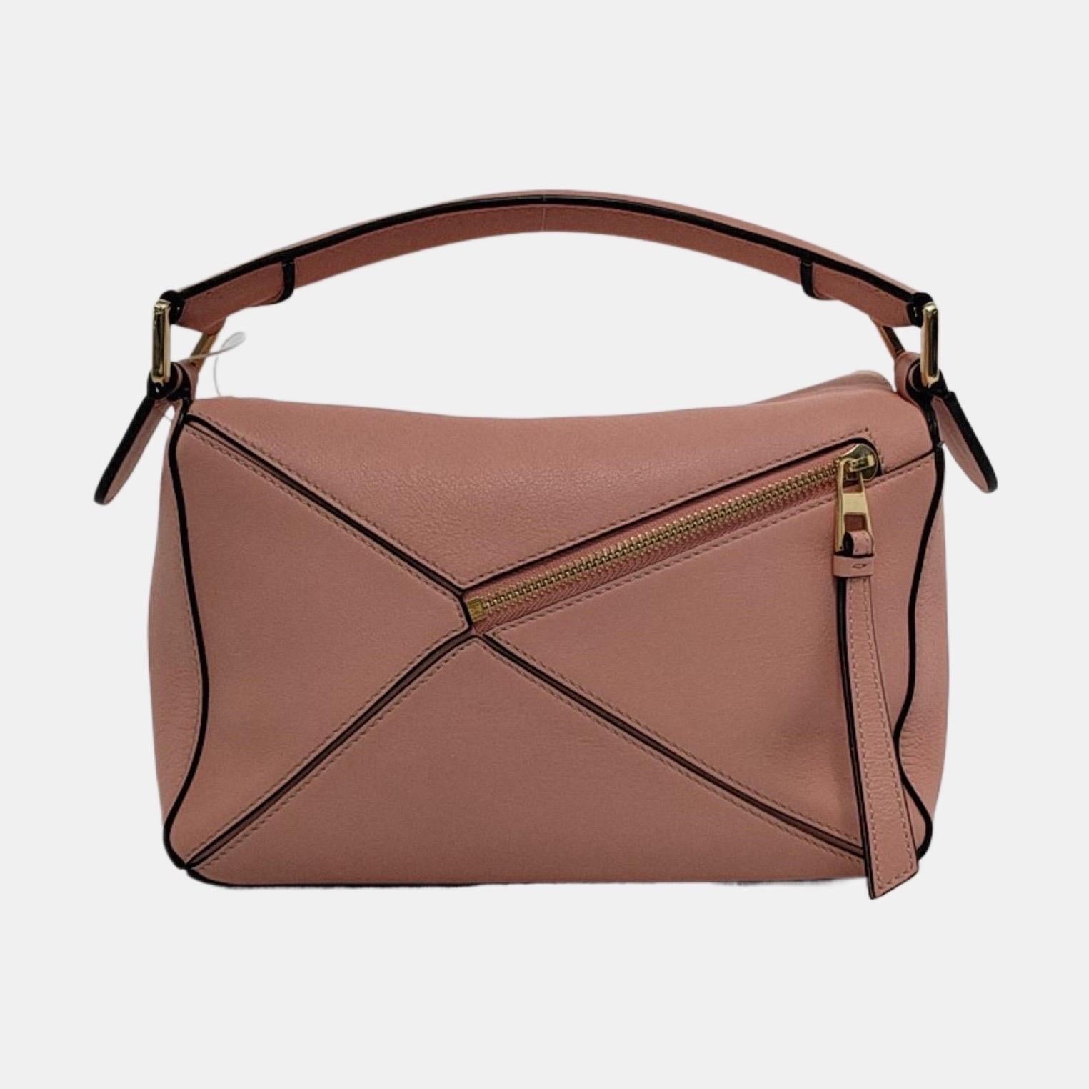 Loewe Puzzle Small Mauve Dusty Pink Calfskin leather bag In Good Condition For Sale In AUBERVILLIERS, FR