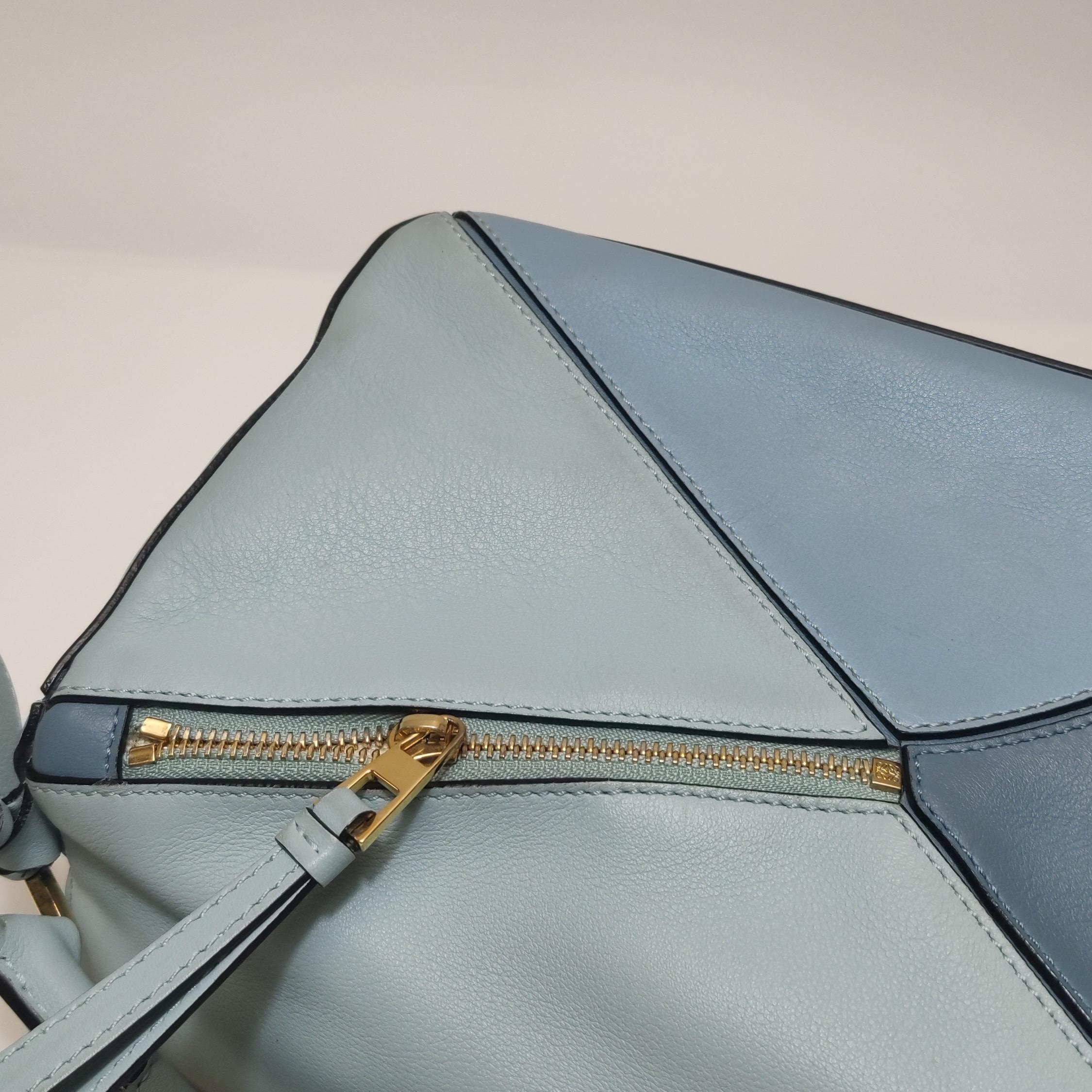 Bolso Loewe Puzzle Pequeño Piel de Becerro Azul Multicolor en venta 5
